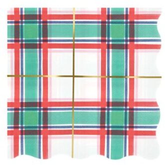 Meri meri kerst grote servetten tartan