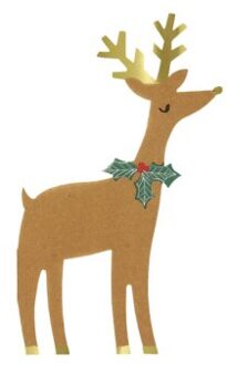 Meri meri kerst - servetten reindeer with holly