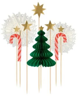 Meri meri kerst - taart toppers honeycomb