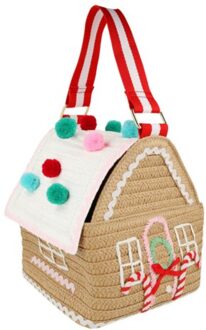 Meri Meri kerst - tas 17,8 x 21,6 x 17,8 cm, gingerbread house