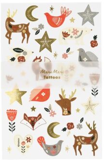 Meri Meri kerst - tattoos folk woodland