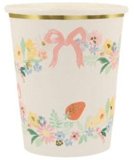 Meri Meri pasen - bekertjes papier à 8 stuks, elegant floral
