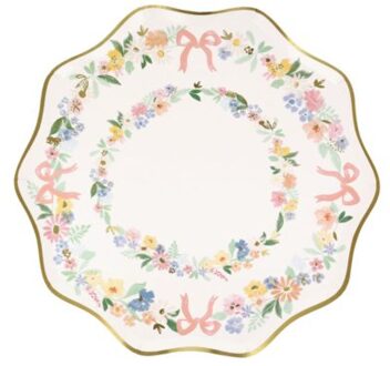 Meri Meri pasen - bordjes papier klein à 8 stuks, elegant floral