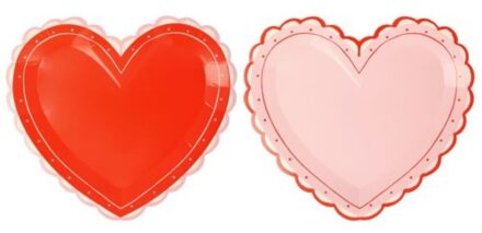 Meri Meri valentijnsdag bordjes papier large à 8 stuks - lacy heart