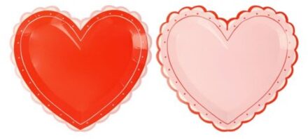 Meri Meri valentijnsdag bordjes papier small à 8 stuks - lacy heart
