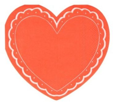 Meri Meri valentijnsdag servetten large - lacy heart