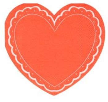 Meri Meri valentijnsdag servetten small - lacy heart