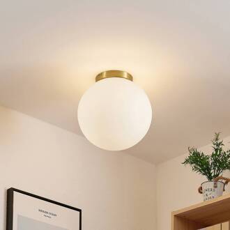 Meriala plafondlamp messing, glas Ø 30cm messing, wit