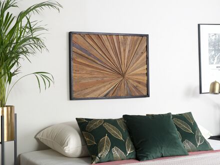 MERIDA - Wanddecoratie - Lichte houtkleur - Teakhout Bruin