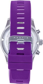 Meridian Chronograaf bandhorloge met datum - paars - maat