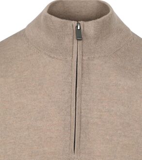 Merino Half Zip Trui Beige - 3XL,L,M,XL,XXL