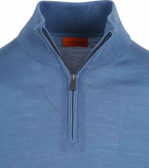 Merino Half Zip Trui Ink Blauw