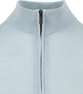 Merino Half Zip Trui Lichtblauw - 3XL