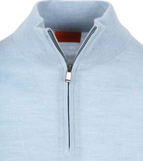 Merino Half Zip Trui Lichtblauw