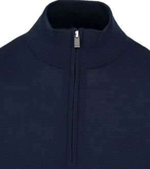 Merino Half Zip Trui Navy Blauw - 3XL,L,M,XL,XXL