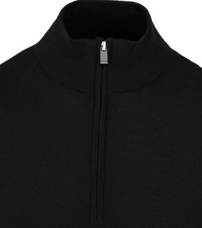 Merino Half Zip Trui Zwart - L,M,XL,XXL