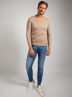 Merino Pullover V-Hals Beige - L,XL,XXL