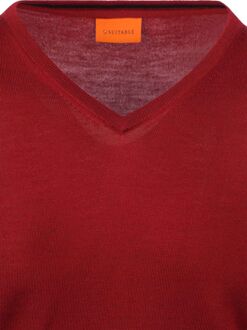 Merino Pullover V-Hals Donkerrood - 3XL,L,M,S,XL,XXL