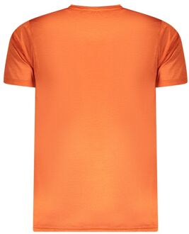 Merino Woll Korte Mouwen Crew Neck T-shirt Oranje