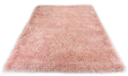 Merinos Hoogpolig Glanzend Vloerkleed Roze-80 x 150 cm