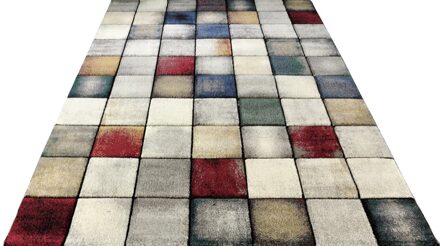 Merinos Karpet24 Laagpolig Vloerkleed geruit design vierkant veelkleurig multi-160 x 230 cm