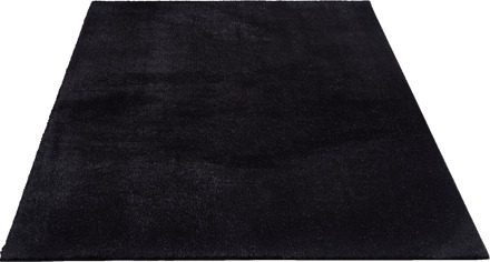 Merinos Karpet24 Loft modern pluizig laagpolig tapijt, antislip onderkant, wasbaar tot 30 graden, heerlijk zacht, bontlook, zwart -120 x 170 cm