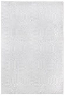 Merinos Karpet24 Stilo modern pluizig laagpolig tapijt, antislip onderkant, heerlijk zacht, 3d look, Gebroken wit-120 x 160 cm Wit / Cream