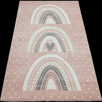 Merinos Kinderkamer Vloerkleed Regenboogmotief Roze -120 x 170 cm Pink