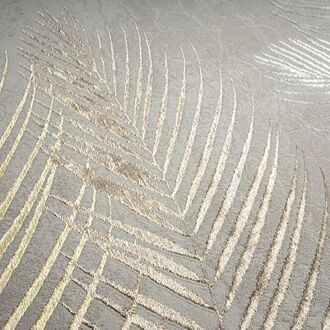 Merinos Laagpolig Palmbladeren Vloerkleed Grijs-160 x 230 cm