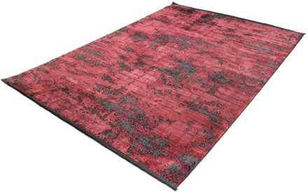 Merinos Laagpolig Vloerkleed Brooklyn Vintage Zwart-Rood-200 x 290 cm