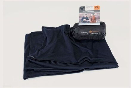 Merinowollen Deken Donkerblauw - .