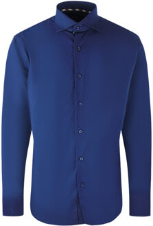 merklogo marineblauw shirt met lange mouwen Navy