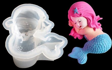 Mermaid Fondant Cake Moulds Siliconen Mal Cake Handgemaakte Zeep Mold Vis Vork Staart Sugar Craft Mallen Decorating Bakken Tools