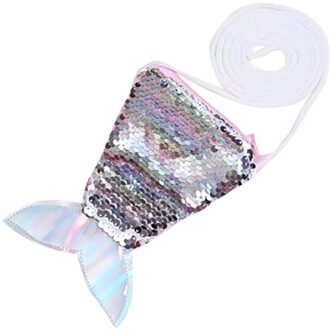 Mermaid Pailletten Portemonnee Lady Lanyard Coin Bag Meisje Kleine Portemonnee Kinderen Messenger Bag Vrouwen Portemonnee grijs