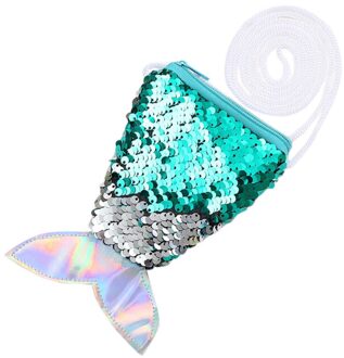 Mermaid Pailletten Portemonnee Lady Lanyard Coin Bag Meisje Kleine Portemonnee Kinderen Messenger Bag Vrouwen Portemonnee groen