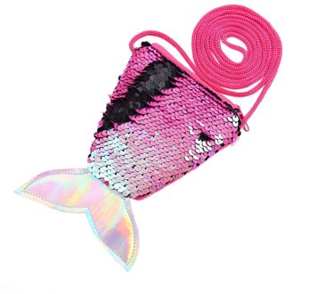 Mermaid Pailletten Portemonnee Lady Lanyard Coin Bag Meisje Kleine Portemonnee Kinderen Messenger Bag Vrouwen Portemonnee heet roze