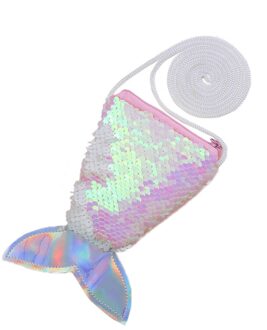 Mermaid Pailletten Portemonnee Lady Lanyard Coin Bag Meisje Kleine Portemonnee Kinderen Messenger Bag Vrouwen Portemonnee roze