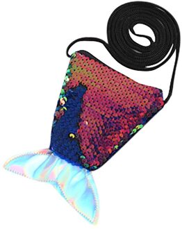 Mermaid Pailletten Portemonnee Lady Lanyard Coin Bag Meisje Kleine Portemonnee Kinderen Messenger Bag Vrouwen Portemonnee zwart