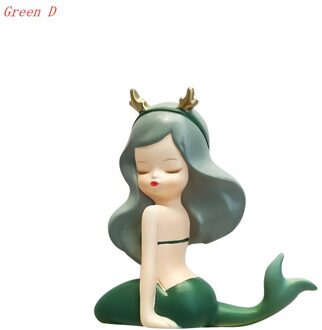 Mermaid Schakelaar Sticker Cartoon Stijl Socket Koelkast Sticker Fairytale Muursticker Hars 3D Stickers Schakelaar Socket Decor groen D