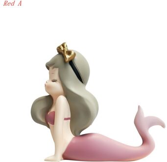 Mermaid Schakelaar Sticker Cartoon Stijl Socket Koelkast Sticker Fairytale Muursticker Hars 3D Stickers Schakelaar Socket Decor rood A