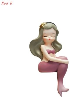 Mermaid Schakelaar Sticker Cartoon Stijl Socket Koelkast Sticker Fairytale Muursticker Hars 3D Stickers Schakelaar Socket Decor rood B