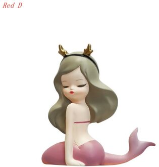 Mermaid Schakelaar Sticker Cartoon Stijl Socket Koelkast Sticker Fairytale Muursticker Hars 3D Stickers Schakelaar Socket Decor rood D