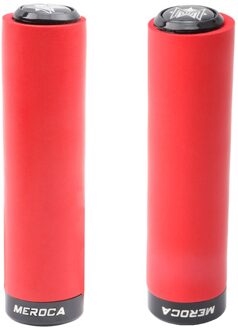 Meroca 1 Paar Fietsstuur Siliconen Antislip Mtb Racefiets Fietsen Handvat Lock Bar End Mountain Fiets Accessoires Rood