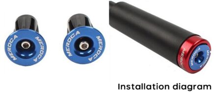Meroca 1 Paar Mountainbike End Plugs Aluminium Lock Mtb Racefiets Stuur Plug End Cap Mountain Fiets Grips accessoires 1paar- blauw