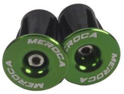 Meroca 1 Paar Mountainbike End Plugs Aluminium Lock Mtb Racefiets Stuur Plug End Cap Mountain Fiets Grips accessoires 1paar- groen