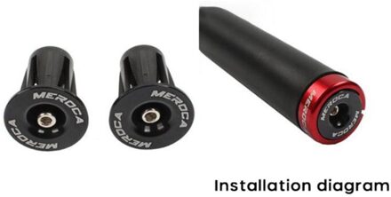 Meroca 1 Paar Mountainbike End Plugs Aluminium Lock Mtb Racefiets Stuur Plug End Cap Mountain Fiets Grips accessoires 1paar- zwart