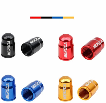 MEROCA 2 Pcs Aluminum Alloy Road Bicycle Tire Valve Cap Mountain Bike Schrader/Presta Valves Dust Cover MTB Accessories