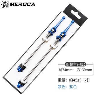 Meroca Mountainbike/Racefiets Quick Release Staaf 74*130Mm 100*135Mm Ultralight Titanium As qr As Vouwfiets Spies blauw 74X130