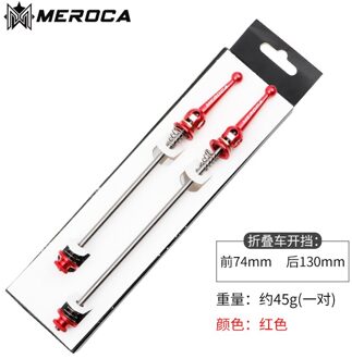 Meroca Mountainbike/Racefiets Quick Release Staaf 74*130Mm 100*135Mm Ultralight Titanium As qr As Vouwfiets Spies rood 74x130
