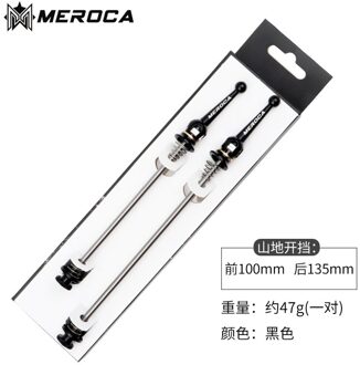 Meroca Mountainbike/Racefiets Quick Release Staaf 74*130Mm 100*135Mm Ultralight Titanium As qr As Vouwfiets Spies zwart 100x135
